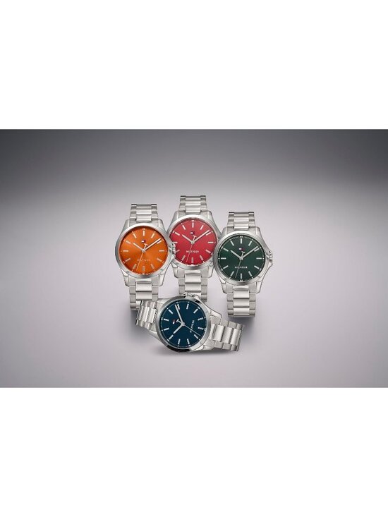 Women\'s Silver Green Stainless Steel Bracelet Stylish 3H Quartz Wrist Watch main image 4